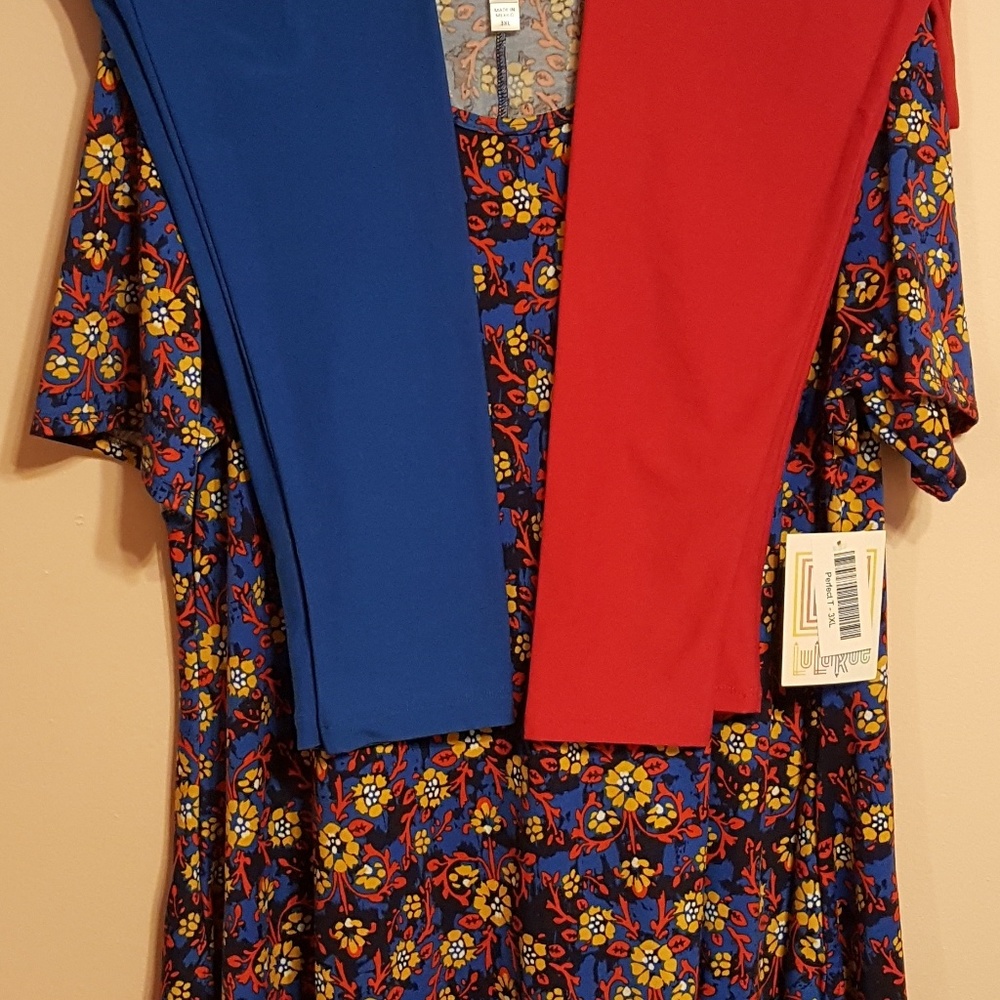 LulaRoe 3 pcs 3X Perfect T & 2 TC leggings
